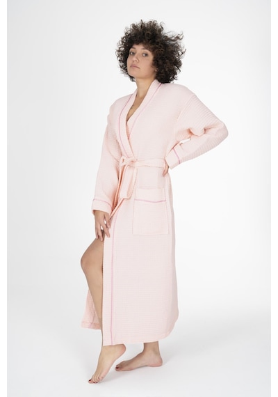 Varol Kaos Serisi Kimono Yaka Pike Bornoz Sabahlık Pudra-l/xl Pudra