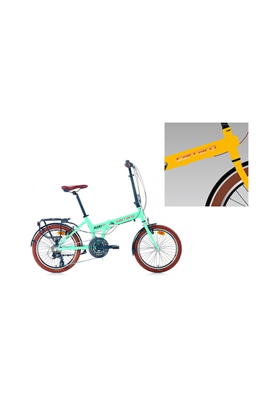 Carraro Flexı 121 Katlanır Bisiklet 350h V 20 Jant 21 Vites Mat Sarı Sıyah Bakır Çok Renkli