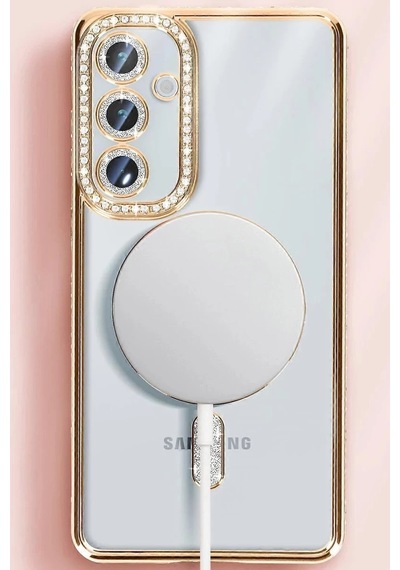 Samsung Galaxy Uyumlu , S25 Kılıf Joke Simli Magneticsafe Kılıf - Derin Mor