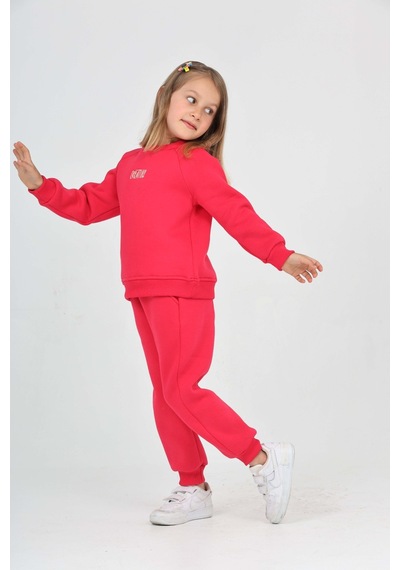 Toontoy Kids Toontoy Kız Çocuk 2'li Takım Bisiklet Yaka Sweatshirt & Beli Paçası Lastikli Cepli Jogger Eşofman Altı - 3 İplik Şardonlu Fuşya Toontoy Kids Toontoy Kız Çocuk 2'li Takım Bisiklet Yaka Sweatshirt & Beli Paçası Lastikli Cepli Jogger Eşofman Altı - 3 İplik Şardonlu Fuşya