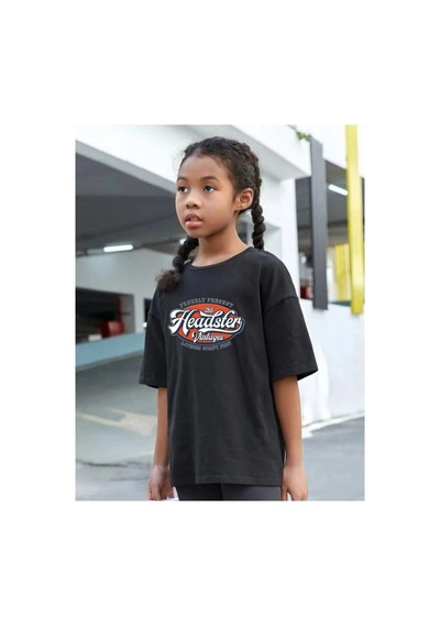 Çocuk Unisex Baskılı T-shirt-siyah