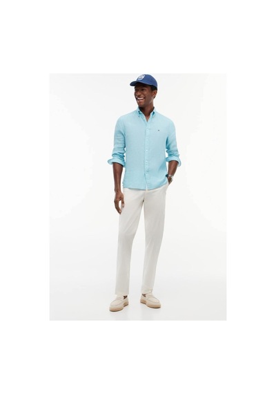 Tommy Hilfiger Pıgment Dyed Lı Solı Erkek Gömlek-16290 Csr Arctic Aqua