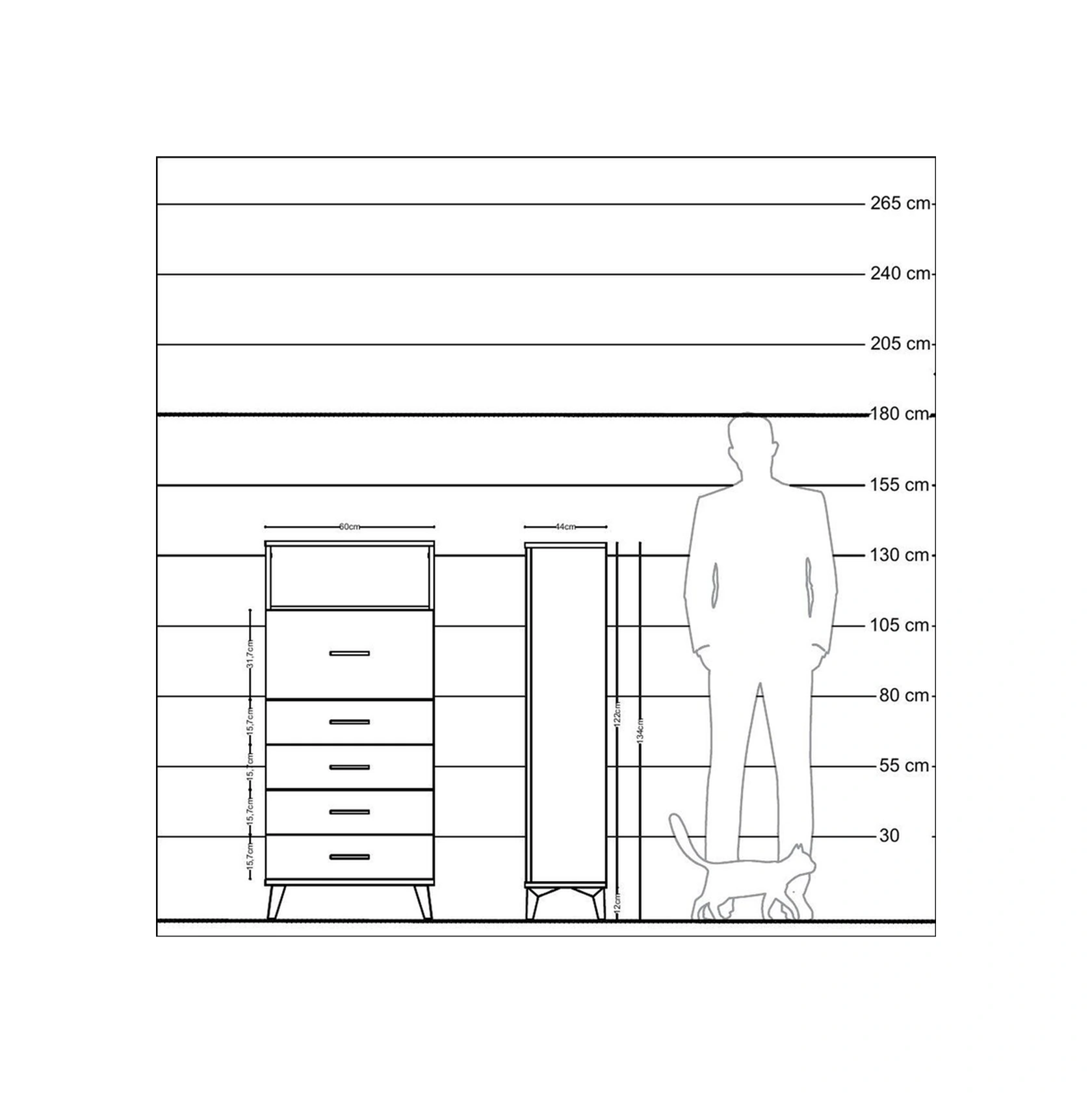 Hyperion Dolap Tek Raflı 5 Çekmeceli 60x44x134 Çam-aytaşı Çam Hyperion Dolap Tek Raflı 5 Çekmeceli 60x44x134 Çam-aytaşı Çam