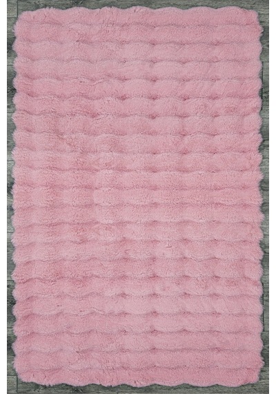 Bespoky Rolyef Modern Salon Halısı Makine Dokuma Pembe