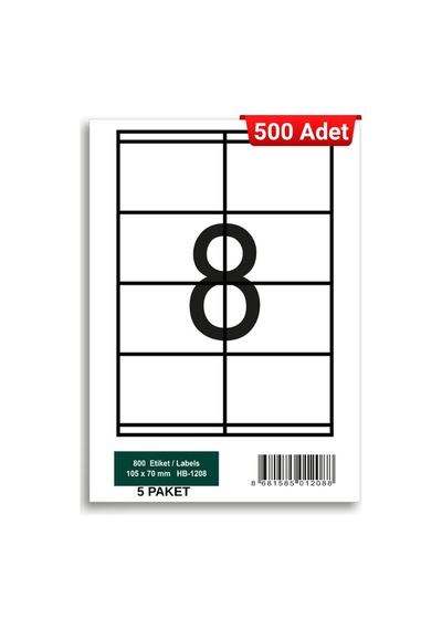 Herboy Hb-1208 105 X 70 Mm A4 Laser Etiket 500 Adet