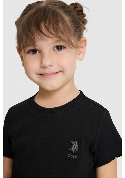 U.s. Polo Assn. Kız Çocuk Siyah Tişört Basic 50325610-vr046