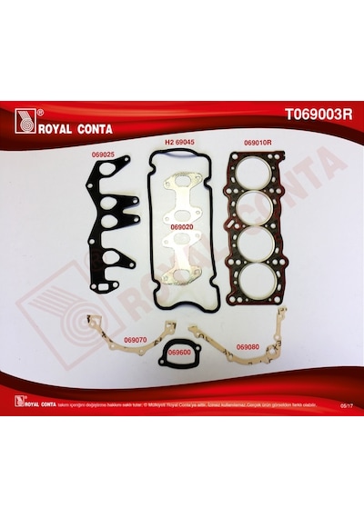 Royal T069003r Motor Takım Conta Süper Palıo 1.2 8v Em. 1 Takım