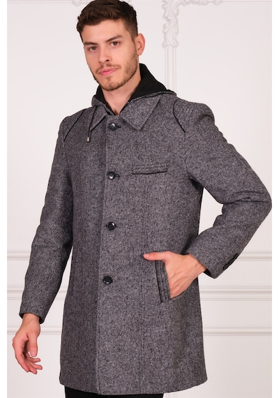 Plt8335 Dewberry Erkek Palto-diagonal Gri Diagonal Gri