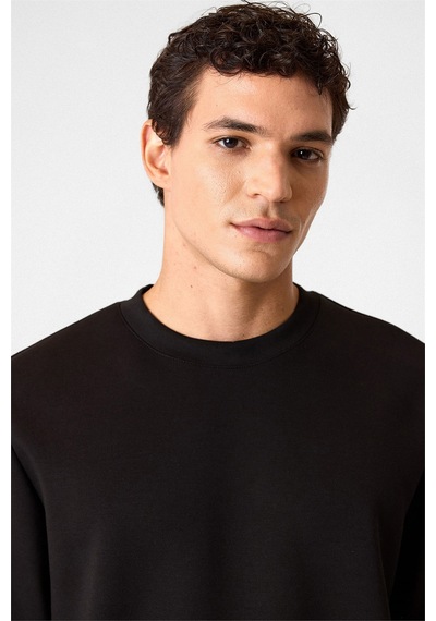 Backandbond Bisiklet Yaka Siyah Sweatshirt