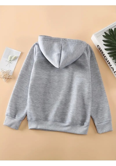 Uyguntarz Unisex Sevimli Pati Kalp Baskılı Oversize Genel Gri