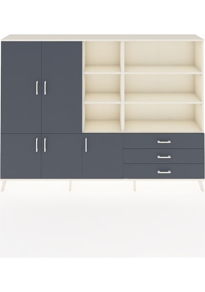 Arges Dolap 11 Raflı 3 Çekmeceli 5 Kapaklı 220x30x163 Aytaşı-antrasit Antrasıt - Aytası Arges Dolap 11 Raflı 3 Çekmeceli 5 Kapaklı 220x30x163 Aytaşı-antrasit Antrasıt - Aytası