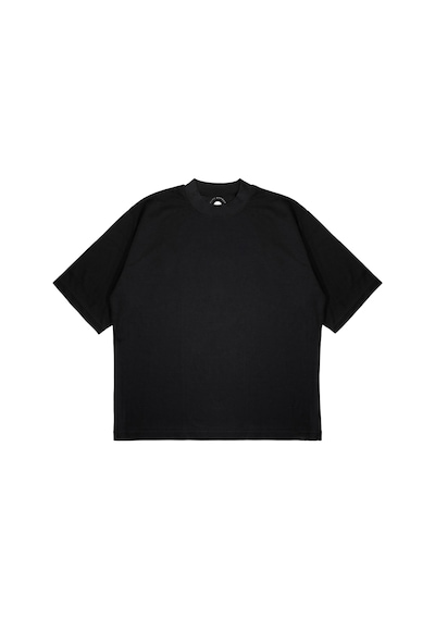 Fauces Baskılı Oversize Kalın Kumaş Bol Kalıp Unisex T-shirt Siyah