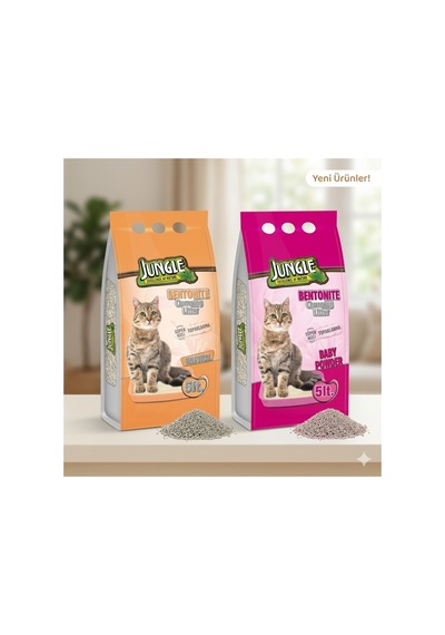 Jungle Bentonit Kedi Kumu Karma Set 10 Lt 5lt İnce Parfümlü + 5lt İnce Natural 2'li