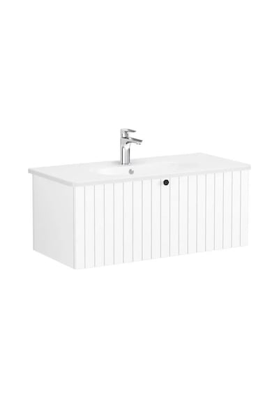 VitrA Root Groove 100 Cm Beyaz Çekmeceli Banyo Dolabı Alt Modül L Çok Renkli