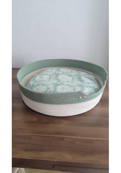 Kedi Sepeti Büyük Boy Kedi Yatağı Kedi Evi Yıkanabilir Kaliteli Kordon Ip 40 CM