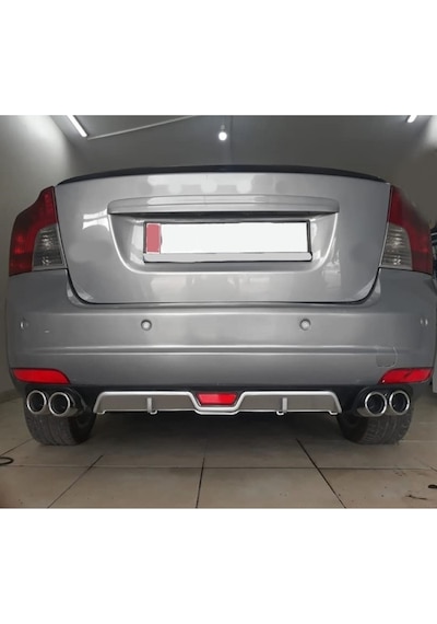 Oto H.i.t. Volvo S40 Uyumlu Body Kit Difüzör 4 Çıkış Gri Yuvarlak