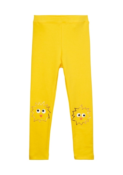 Lovetti Sarı Kız Çocuk Crazy Eyes Baskılı Şardonlu Tayt 9347S015 Sarı