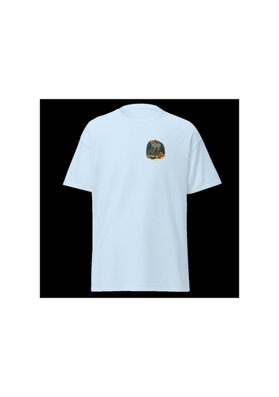 Wildstyle Geyik Renkli Vintage Yaban Hayat Doğa Orman Dağ Baskılı Unisex Bisiklet Yaka Pamuklu Tişört Bebek Mavisi