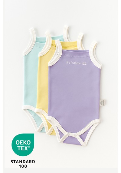 Luppinos Holiday 3lü %100 Pamuk Nakışlı Bebek Atlet Set Açık Lila