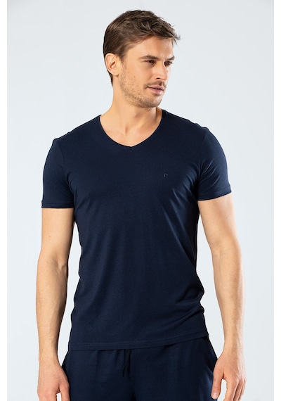 Cacharel 2170 Modal V Yaka Erkek T-shirt - Lacivert Lacivert