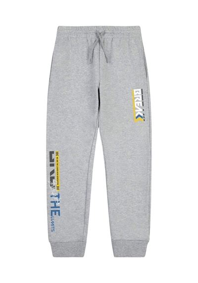 Panios Kids Break Baskılı Çift Cepli Erkek Çocuk Jogger Eşofman Altı Gri