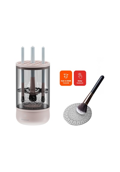 Polosmart Pbs703 Kablolu Makyaj Fırçası Temizleme Cihazı 200ml Pembe