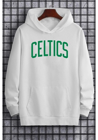 Uyguntarz Unisex Celtics Baskılı Sweatshirt beyaz
