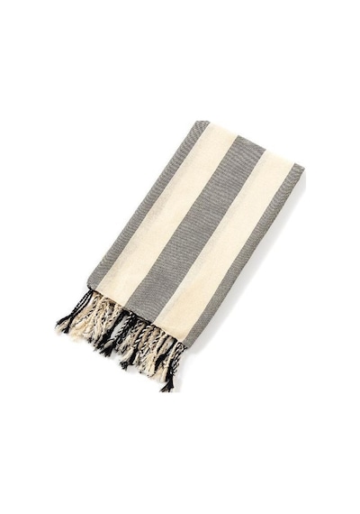 Mulberry Striped Peştemal Banyo Havlusu Plaj Havlusu Siyah