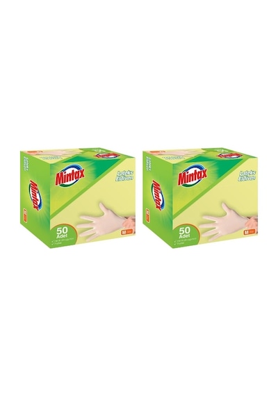 Mintax Lateks Pudralı Eldiven 2 x 50'li