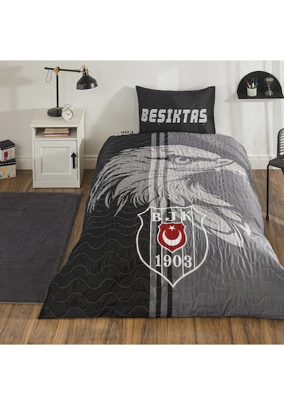 Taç Lisanslı Kapitoneli -beşiktaş Taraftar-tek Kişilik Nev.takımı Siyah - Beyaz