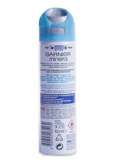 Garnier Mineral Saf & Temiz Etki Kadın Sprey Deodorant 150 ML