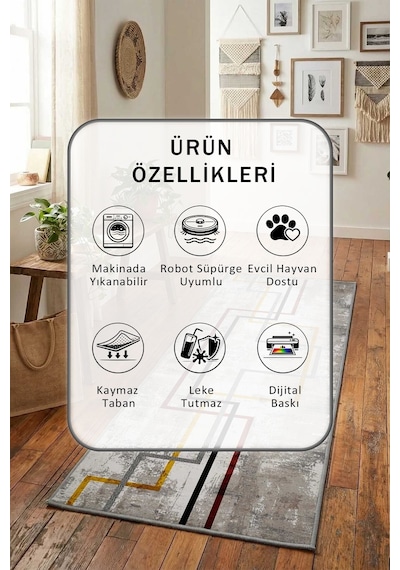 Ehl-18 Yıkanabilir Yolluk Gri