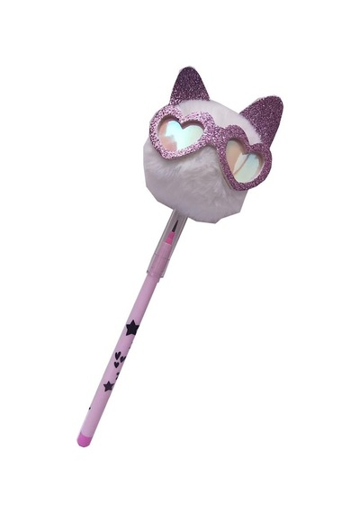 Peluş Kedi Gözlüklü Figürlü Yumurtlayan Kalem