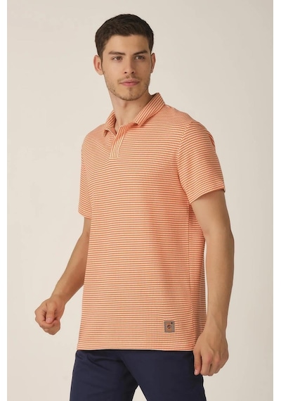 Alexander Gardi Alexandergardı Düğmesiz Polo Yaka T-shirt E21-84000 Turuncu