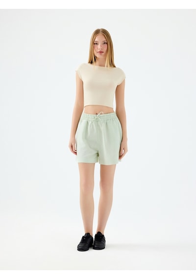 Regular Fit Kadın Şort Mint Yeşili