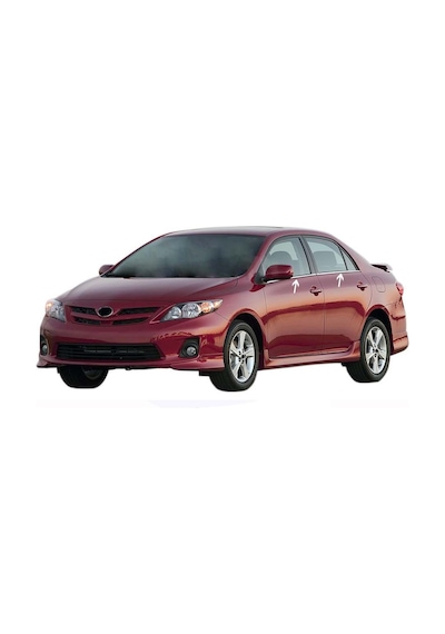 Toyota Corolla Uyumlu Cam Çıtası 2007-2013 4 Parça Paslanmaz Çelik