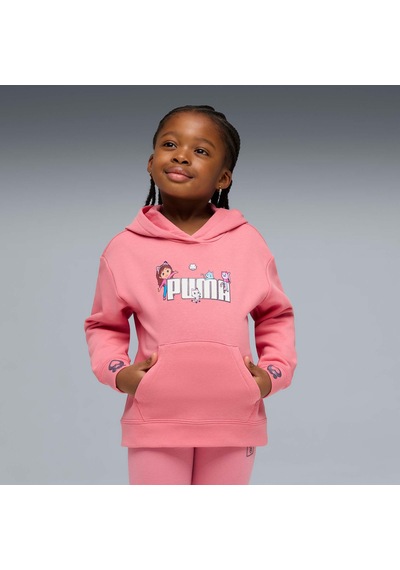 Puma X Gabbys Dollhouse Çocuk Baskılı Geniş Kesim Kapüşonlu Sweatshırt 634928 25 Pembe
