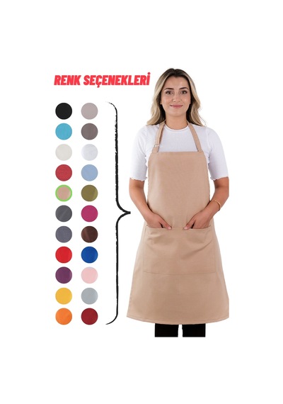 Sevilya Simple Ayar Askılı Mutfak Önlüğü Cappucino