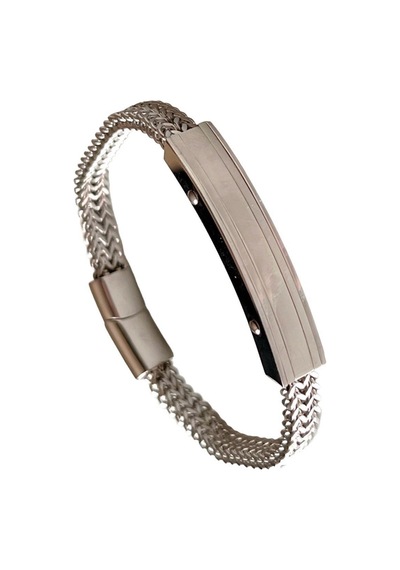 Çelik Erkek Bileklik Balıksırtı Kordon Silver Renk Atmaz 22cm Silver