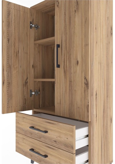 Arges Dolap 3 Raflı 2 Çekmeceli 2 Kapaklı 60x30x134 Çam-çam Çam Arges Dolap 3 Raflı 2 Çekmeceli 2 Kapaklı 60x30x134 Çam-çam Çam