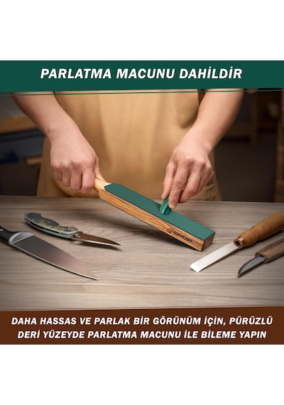Beavercraft Ls6p1 Çift Yüzeyli Deri Bıçak Bileme Ve Parlatma Macunu Seti 2 Parça