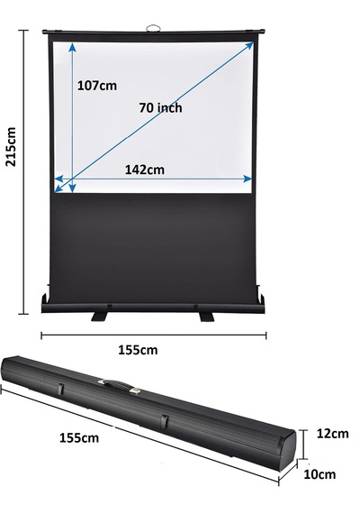 Peak 142x107cm Taşınabilir Portatif Pull Up Floor Projeksiyon Per