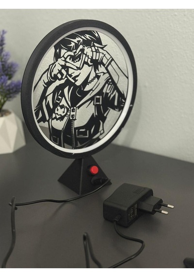 Valorant Clove Halka Led Işıklı Masa Gece Lambası Gamer Oyun Odası Dekor Hediye Adaptör Dahil Siyah