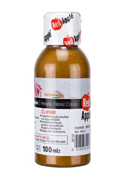 Red Apple Metalik Kumaş Boyası 100 Ml Kahverengi