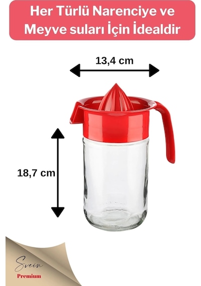 Titiz Pratik Narenciye Portakal Sıkacağı Manuel Cam Hazneli Sürahi Karaf 660 Ml