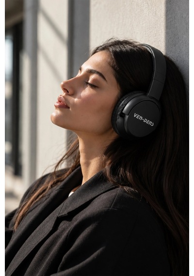 Ven-dens Vd-hp010 Bluetooth 5.3 Kablosuz Kulak Üstü Kulaklık, Katlanabilir Tasarım, 10 Saat Kullanım, Siyah