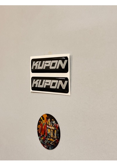 Kupon Damla Sticker Etiket 3d Damla Silikon Direk Arması Kupon Epoksi Sticker 2adet 6x2cm siyah