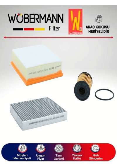 Wöbermann Fiat Linea 1.4 Turbo Filtre Bakım Seti 2007-2012 3'lü Karbonlu