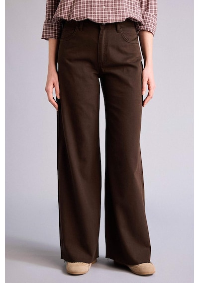 Defacto %100 Pamuk Wıde Leg Normal Bel Gabardin Pantolon E4381AX25SP Kahve