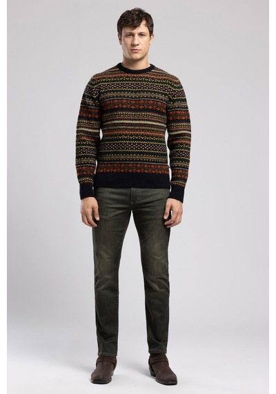 Lee Cooper Moshe Erkek O Yaka Desenli Kazak Lacivert-21830 Lacivert